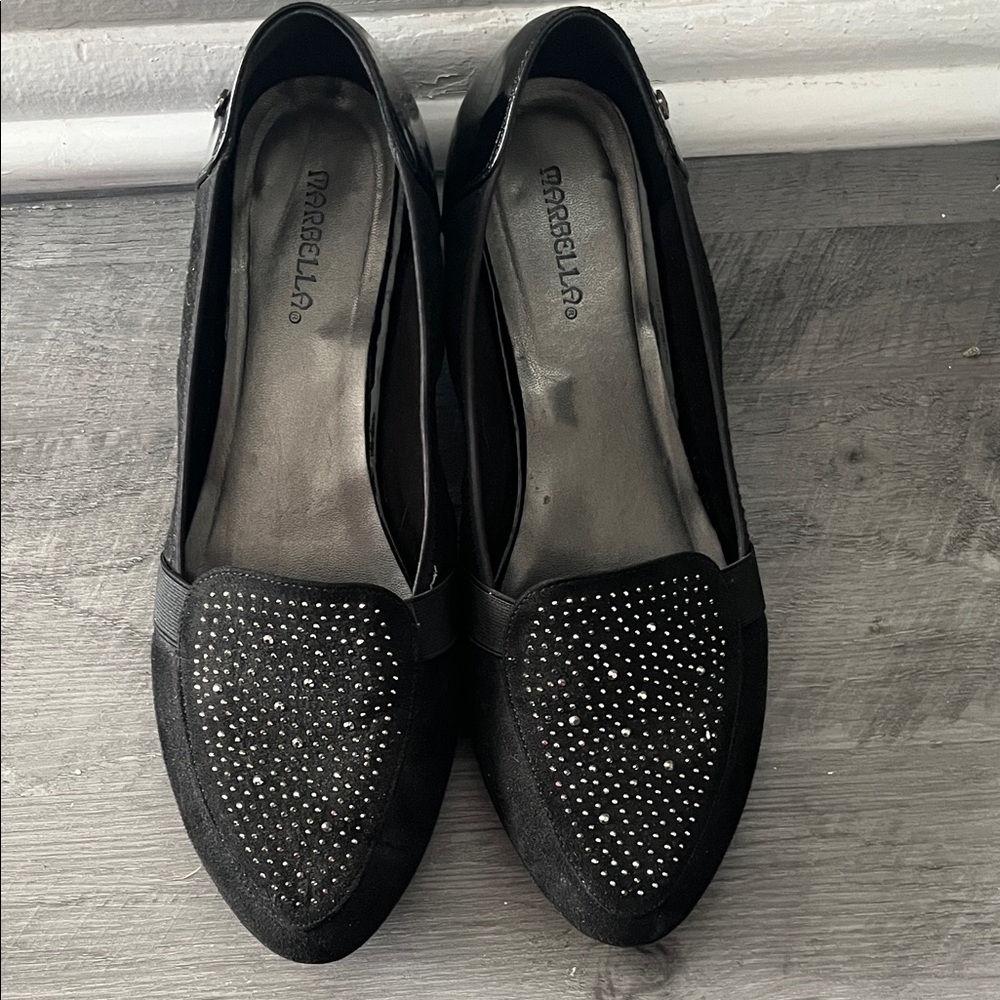 Marbella  Black Studded Women's Loafers